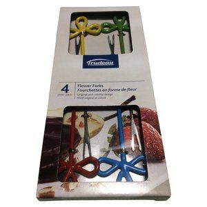 🏡 5/$25 - Multi Colored Flower Stainless Steel Chocolate Forks